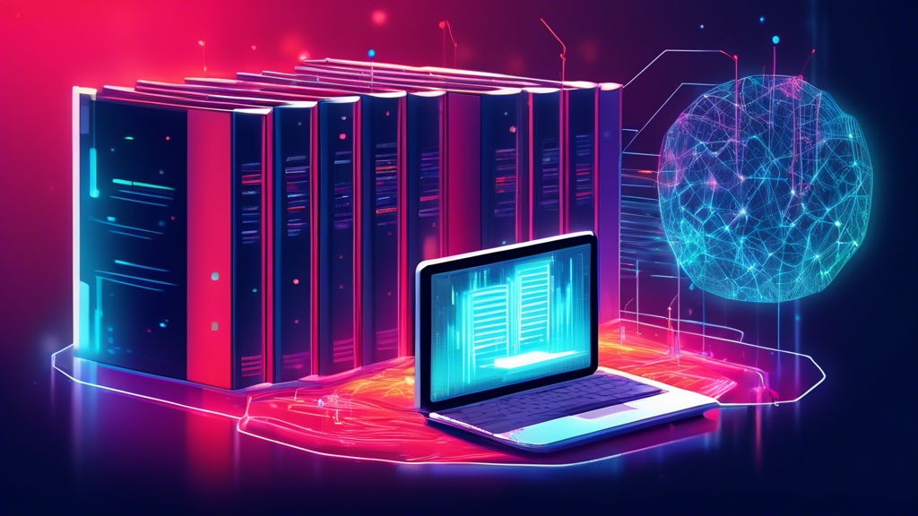 Illustration of a digital database library with 'Redis' logo glowing on the spine of a book, surrounded by data streams and network connections, set against a backdrop of a futuristic computer interface.